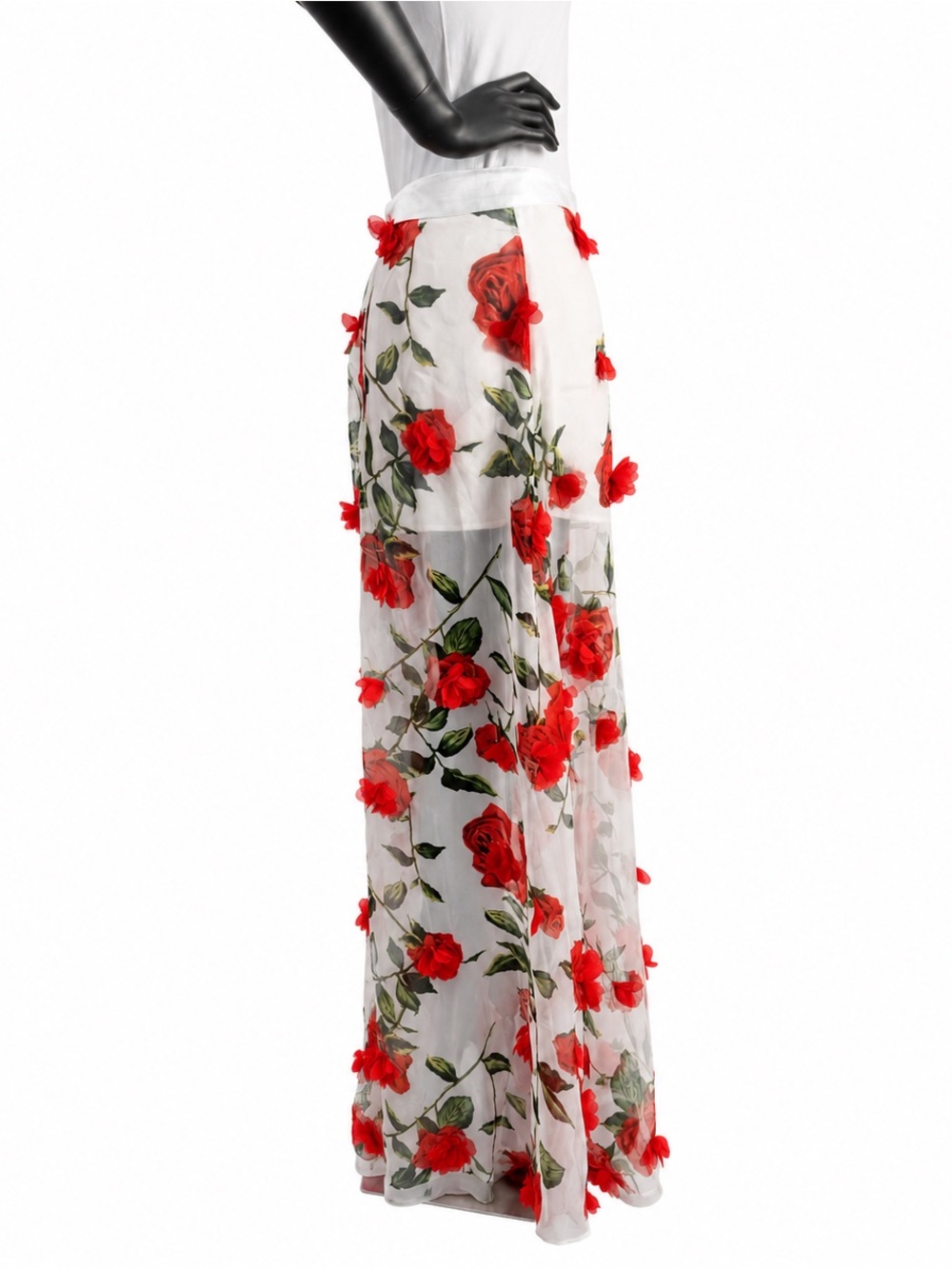 🌹 New with Tags AKIRA White Sheer Maxi Skirt – Size Large - Picture 3 of 11